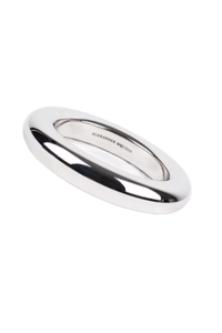 Alexander McQueen Silver Round Heavy Bangle Bracelet