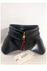 Alexander McQueen Black Leather Corset Waist Hip Bustle Metal Ring Belt