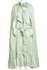 Valentino Style Vintage Donald Brooks Pastel Green Floors Length Opera Cape with Ruffle Trim