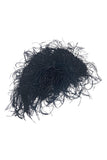 Mischa Lampert Black Fishnet Fringe Hat Cap