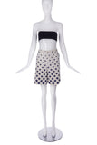 Miu Miu Cotton Bermuda Shorts with Blue Polka Dots - BOUTIQUE PURCHASE PRICE