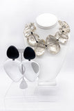 Monies Lucite  Crystal Geometric Statement Necklace