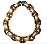 Monies Gold Leaf Oversized Chain Necklace