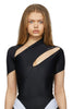 Mugler Black Stretch Cut Out Swimwear Body Suit