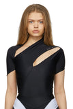 Mugler Black Stretch Cut Out Swimwear Body Suit