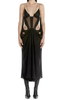 Mugler Black Cut Out Sheer Strap Gown