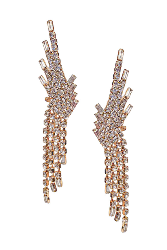 Vintage Gold Crystal Spok Ear Thierry Mugler Style Earrings