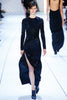 Mugler Black Beaded Abstract Sequin Embellished Pattern Sheer Gown Dress