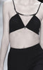 Mugler Black Crop Top Silver Metal V Shaped Hardware Bra Top Runway Spring 2016