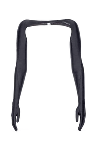 Mugler Black Spandex Over Shoulder Harness Sleeve Gloves Top
