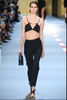 Mugler Black Crop Top Silver Metal V Shaped Hardware Bra Top Runway Spring 2016