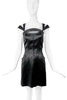Mugler Thierry Mugler Vintage 90's Black Satin Double Strap Cut Out Mini Dress