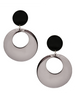 Francine Bramli Paris Black and Grey Lucite Oversized Hoop Earrings