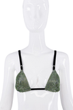 Dolce & Gabbana Green Crystal Chainmail Bra Runway 2000