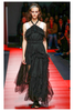 No.21 Black Metallic Lurex Ruffle Halter Neck Gown