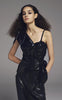 Dundas by Peter Dundas One Shoulder Asymmetric Black Sequin Bow Top