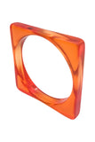 Vintage Orange Lucite Resin Square Bracelet