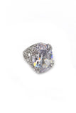 Vintage Collection of Oversized Silver Cocktail Rings with Faceted Crystals