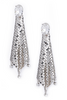 Paco Rabanne Silver Chainmesh Crystal Disco Earrings
