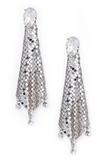 Paco Rabanne Silver Chainmesh Crystal Disco Earrings