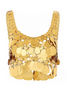 Paco Rabanne Gold Chain Mail Oversized Sequin Crop Top