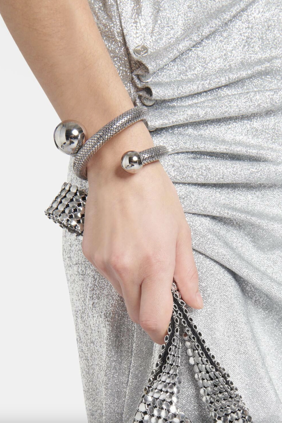 Paco Rabanne Silver Snake Ball Armband Elbow Cuff Bracelet