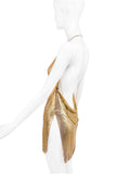Vintage Paco Rabanne Style Gold Chain Mail Chain Mesh Halterneck Dress