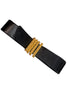 Paloma Picasso Black Patent Leather Belt with Oversized Gold Chain Buckle