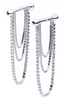 Panconesi Silver Barbell Crystal Fringe Earrings