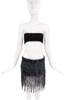 Koi Paris Black Tweed Sequin Fringe Mini Skirt