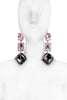 Paumé Atelier Silver Double Pink Smokey Grey Crystal Earrings