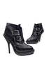 Phi New York Black Jeepers Creepers Buckle Platform High Heeled Boots Shoes Size 39