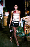 Dolce & Gabbana Black Leather Studded Belt Loop Mini Skirt SS2000