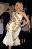 Roberto Cavalli White Gold Chain Print Ruched Dress Menswear FW09