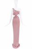 Tom Ford Pink Twisted One Shoulder Cut Out Gown