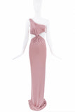 Tom Ford Pink Twisted One Shoulder Cut Out Gown