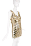 Paco Rabanne Gold Vintage Square Mini Dress