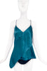 Cushnie Emerald Green SatinAsymterical Tank Top