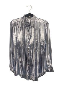Vintage Silver Gray Metallic Shirt