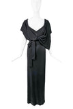 Vivienne Westwood Black Corset Belted Draped Goddess Dress Gown Spring 2015
