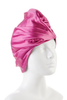 Prada Pink Silk Satin Peplum Tailored Turban Hat Spring 2006