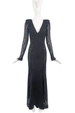 Emilio Pucci Black Lace Sequin Embellished Gown Dress