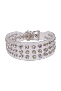 Vintage Clear PVC Rhinestone Crystal Choker Necklace