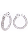 Paco Rabanne Silver Snake Scale Oversized Round Hoop Ball Closure Earrings