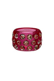 Vintage Red Pink Lucite Crystal Ring