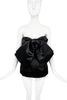 Richard Quinn Black Satin Oversized Bow Corset Top