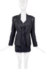 Richard Tyler Black Metallic Sparkle 90's Three Piece Suit - Mini Skirt & Fitted Vest & Blazer Suit Jacket