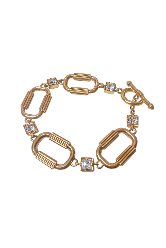 Roberto Cavalli Gold Link Chain Crystal Bracelet