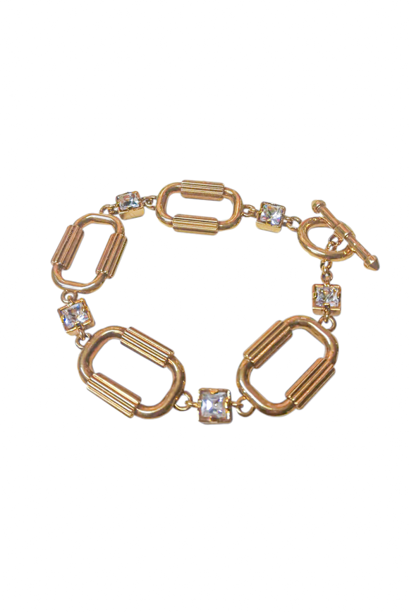 Roberto Cavalli Gold Link Chain Crystal Bracelet