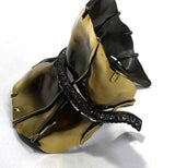 Lanvin Gold Brown Banana Leaf Bracelet Spring 2011